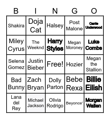 Junior Girls Christmas Party Bingo Card