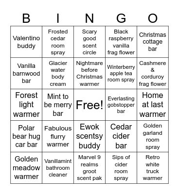 Scentsational Bingo!! Bingo Card