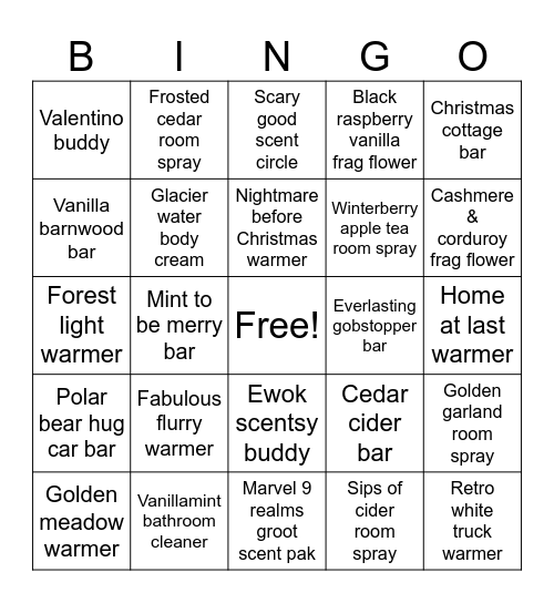 Scentsational Bingo!! Bingo Card