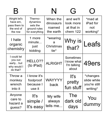 Gerry Bingo Card