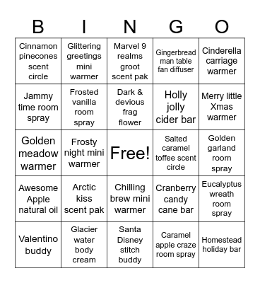 Scentsational Bingo!! Bingo Card