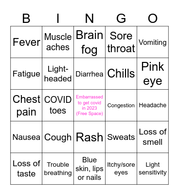 COVID Bingo Card