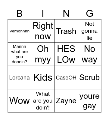 Marc Bingo Card
