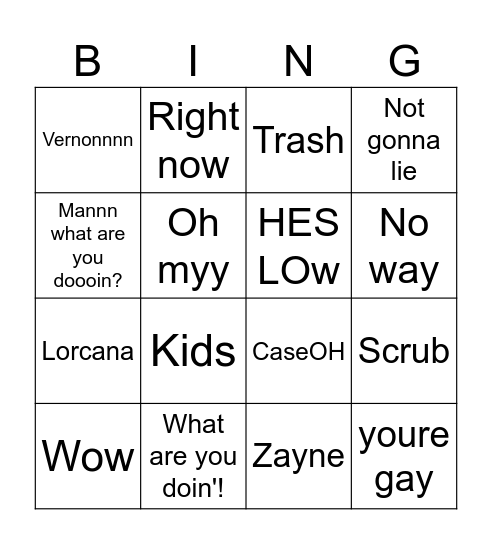 Marc Bingo Card