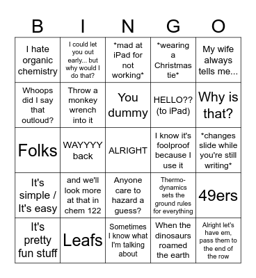 Gerry Bingo Card