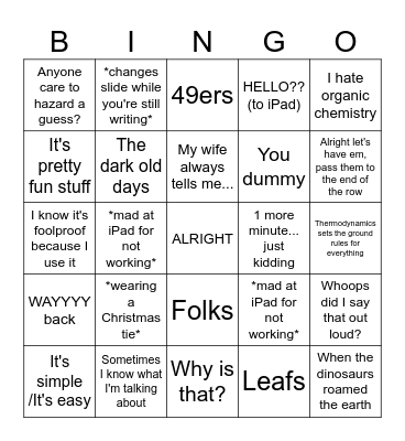 Gerry Bingo Card