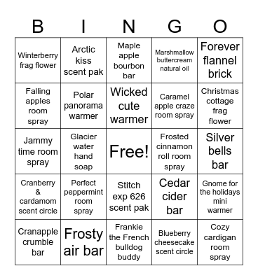 Scentsational Bingo!! Bingo Card