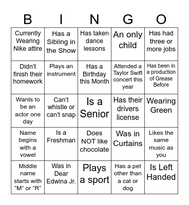 Find Someone Who… Bingo Card