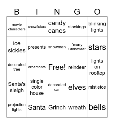 Christmas Bingo Card