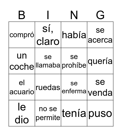 2A lesson 21 & 2B First Day Lesson Bingo Card