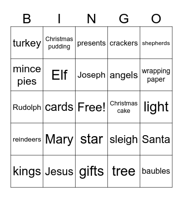 Christmas Bingo Card