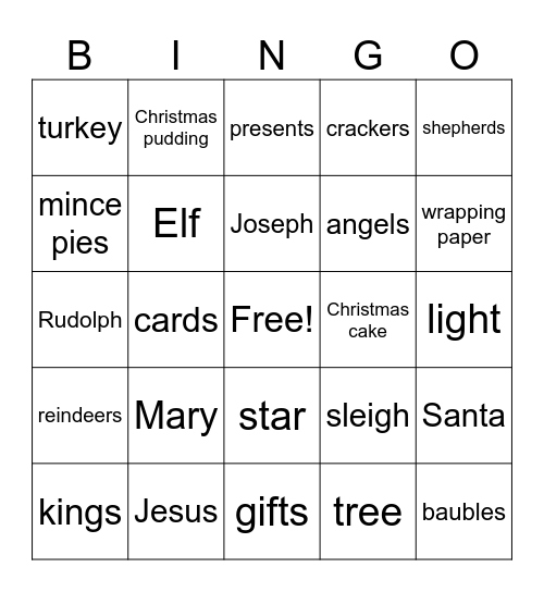 Christmas Bingo Card