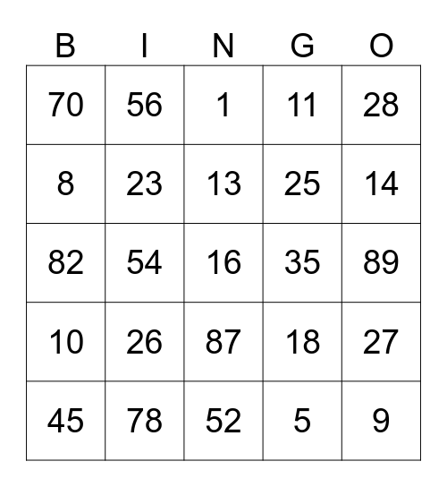 Getallenbingo Card getallenbingo-card