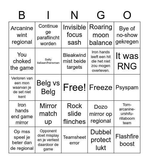 Vgc bingo Card