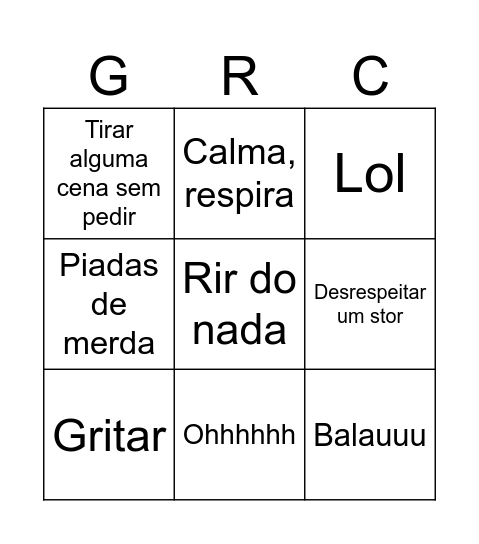 Grace Bingo Card