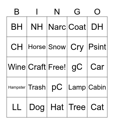 KH Bingo Card