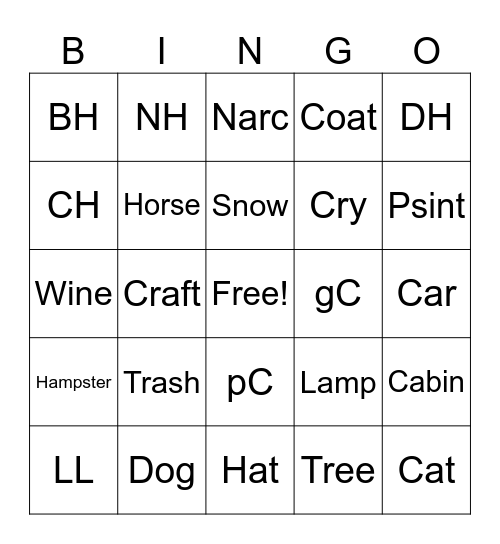 KH Bingo Card