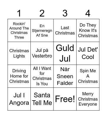 JuleSange Bingo Card