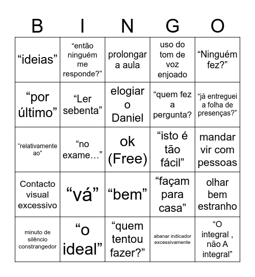 Sussy  Bingo Card