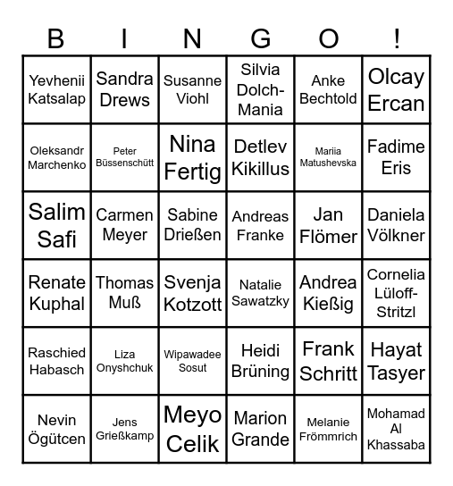 Silber-BINGO Card