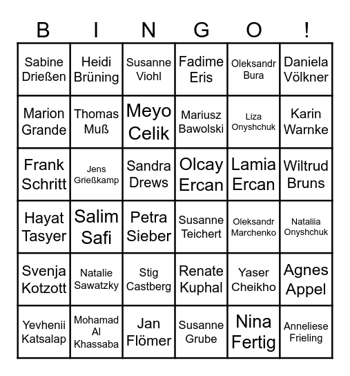 Silber-BINGO Card