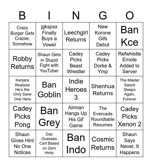 2024 Evercade/Super Pocket Bingo Card