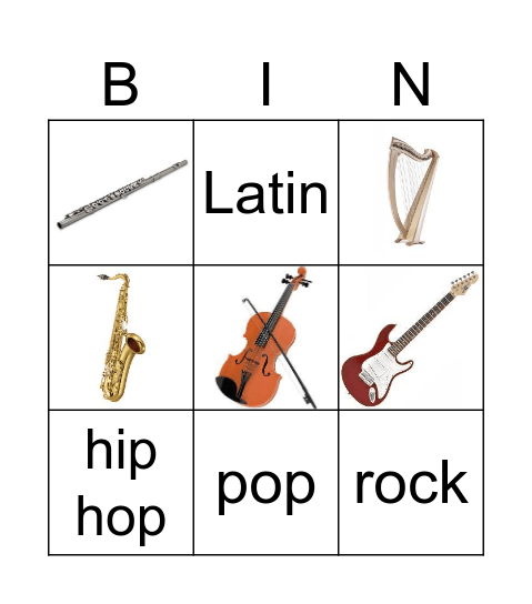 Music Bingo Card