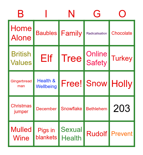 Group Tutorial Christmas Bingo Card