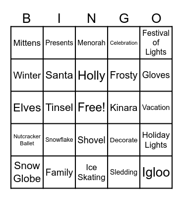 Holiday Bingo Card