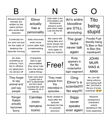 Updated Eliwhy season 2 bingo board Bingo Card
