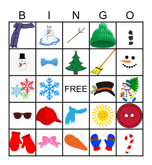 SNOWMAN BINGO Card