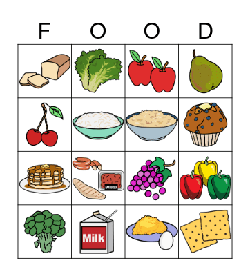 Food Bingo Card