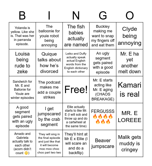 Ok an actual realistic wombat bingo board Bingo Card