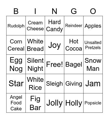 Holiday Bingo Card