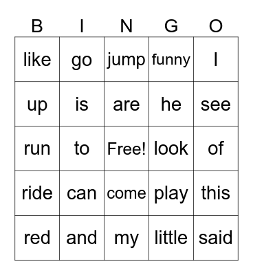 Level 1 Bingo Card