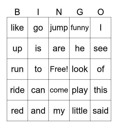 Level 1 Bingo Card