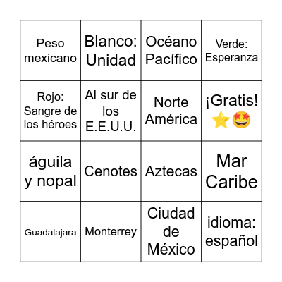 MEXICO Bingo Card