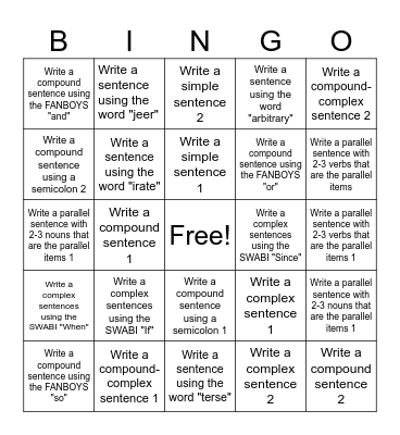 Fall 2023 Exam Review Bingo Card