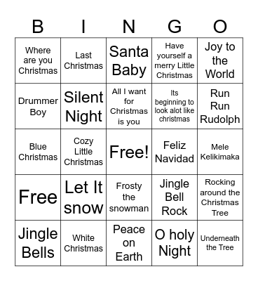 Christmas Bingo Card