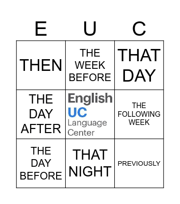 REPORTED SPEECH Bingo Card