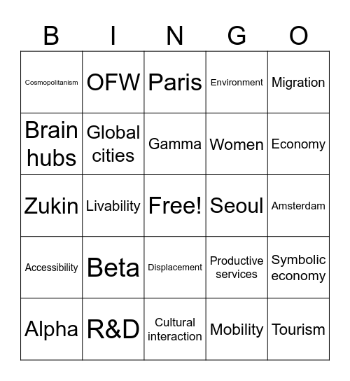 Bingo Card