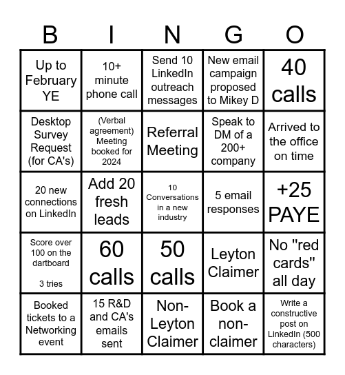 TCM Bingo Card