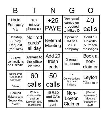 TCM Bingo Card