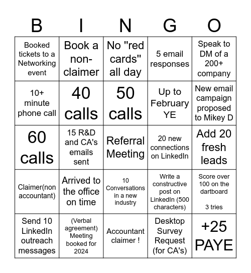 TCM Bingo Card