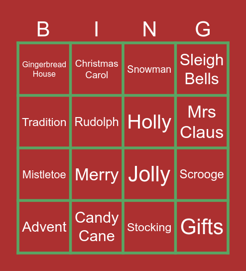 Festive Bingo Card