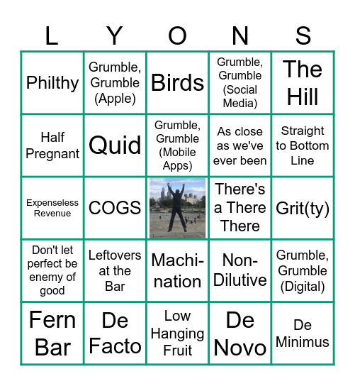 S&BD Bingo - LYONS Edition Bingo Card