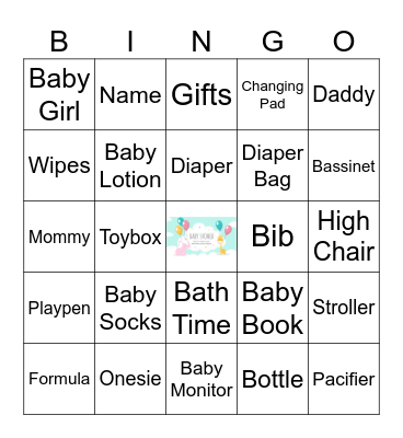 Baby Bingo Card