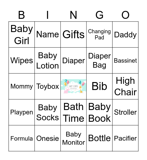 Baby Bingo Card