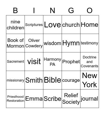 Listening Bingo Card