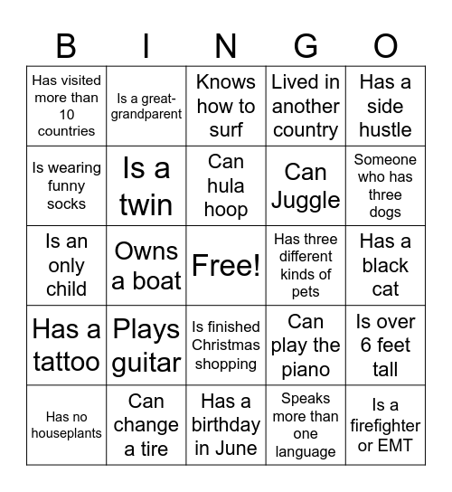 OIT Get to Know Your Coworker Bingo Card